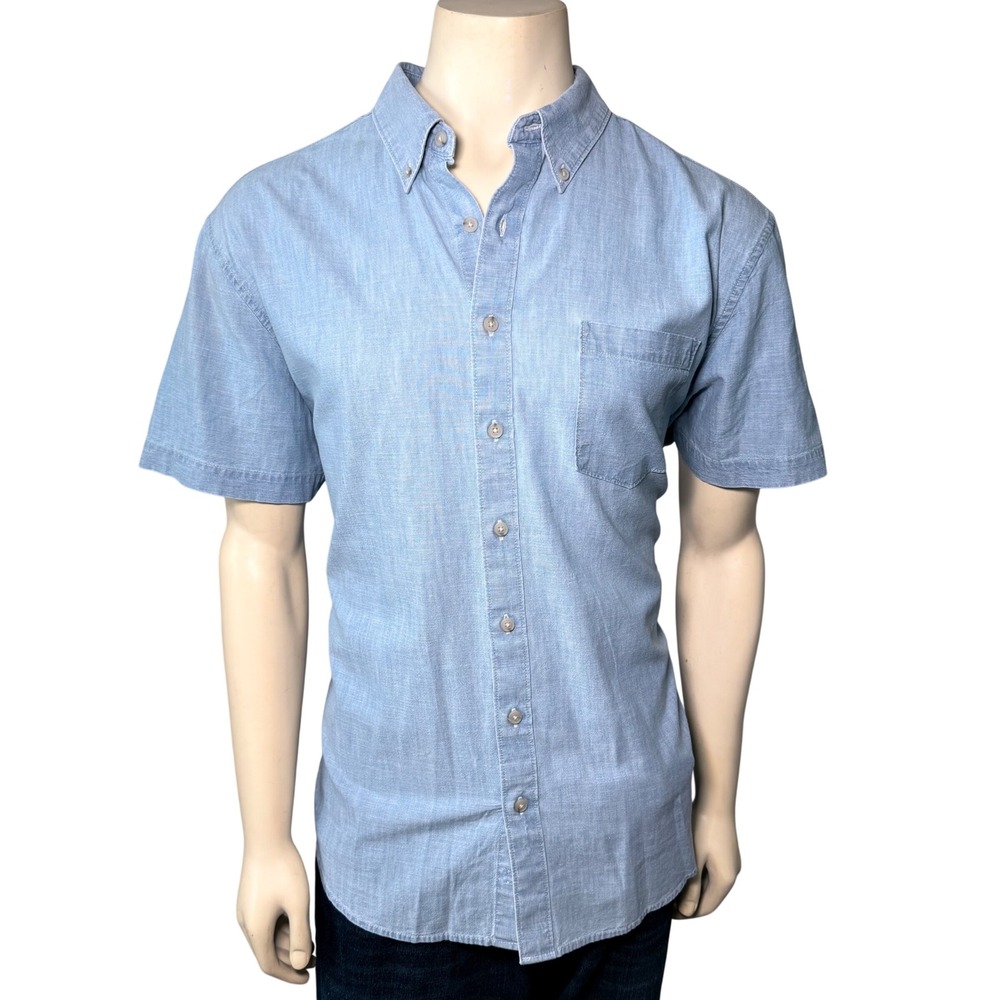 Sonoma Button Down Shirt Mens XL Light Blue Excellent Short Sleeve Cotton Pocket